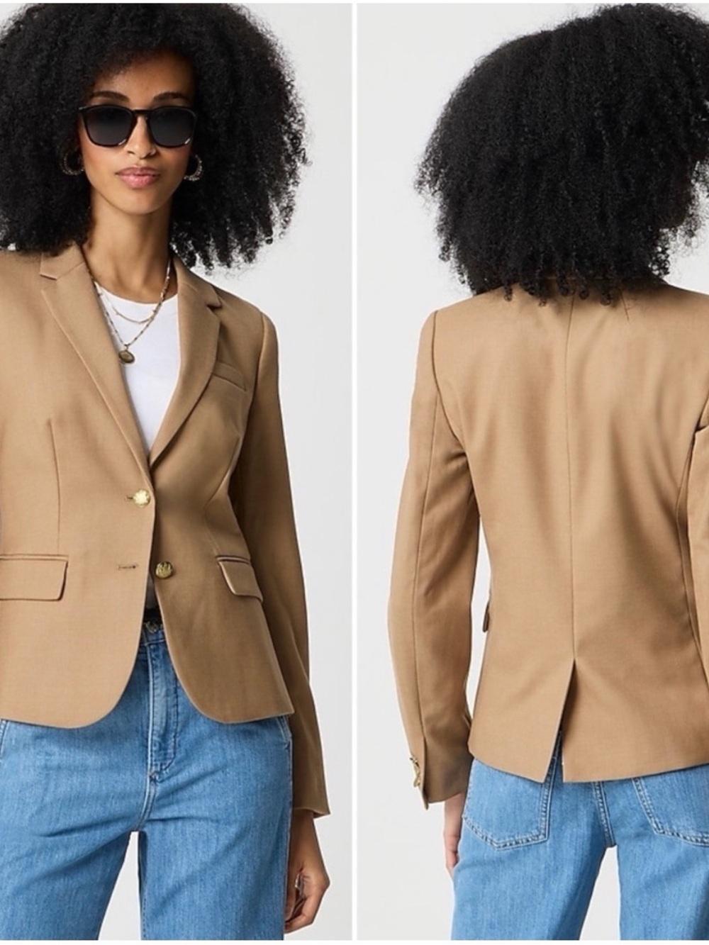 J Crew Tailored Camel Blazer Jacket - Women's Smart Blazer - Size 6